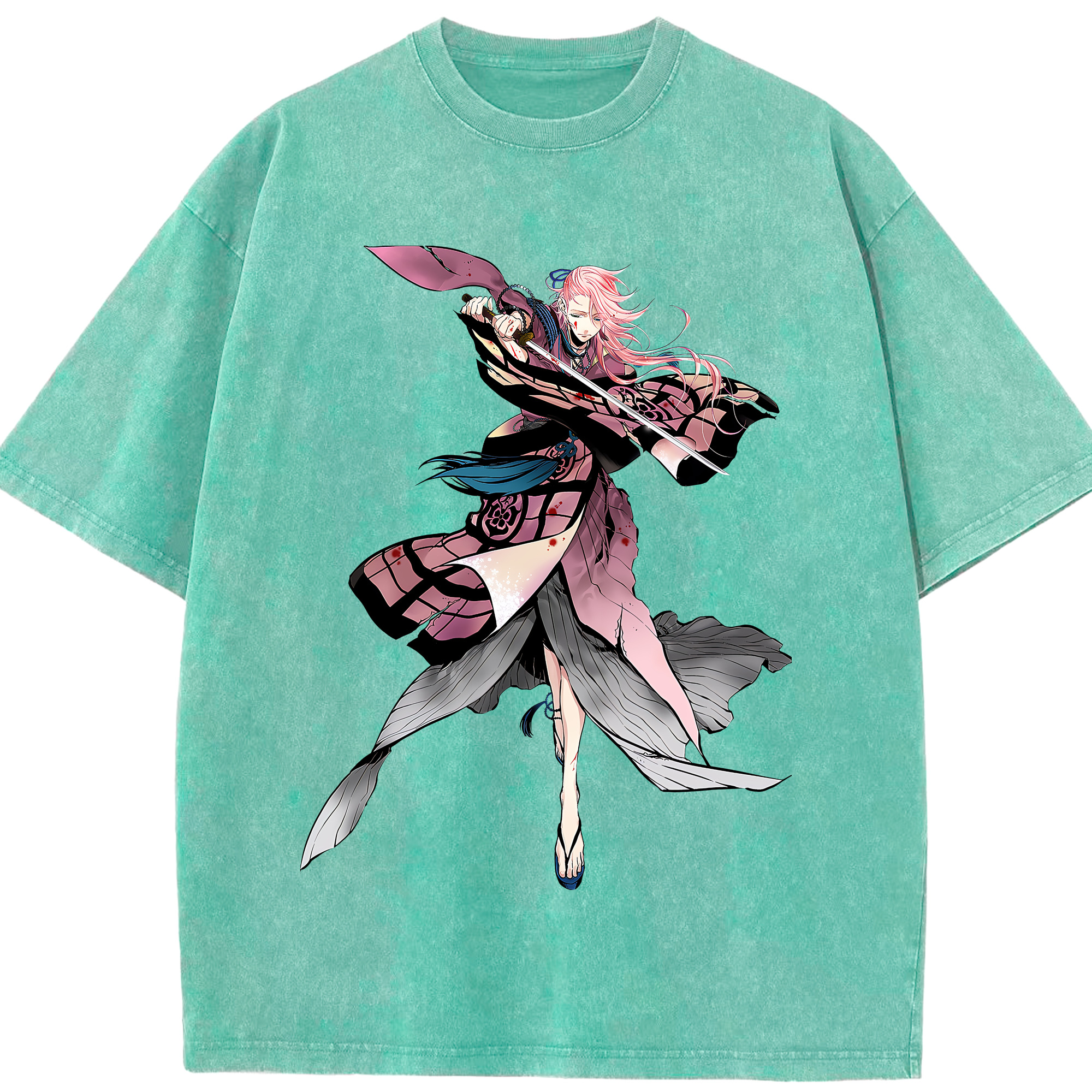 （画像用） 刀剣乱舞 Touken Ranbu 綿100% ヴィンテージ風 半袖Tシャツ（フロントプリント）